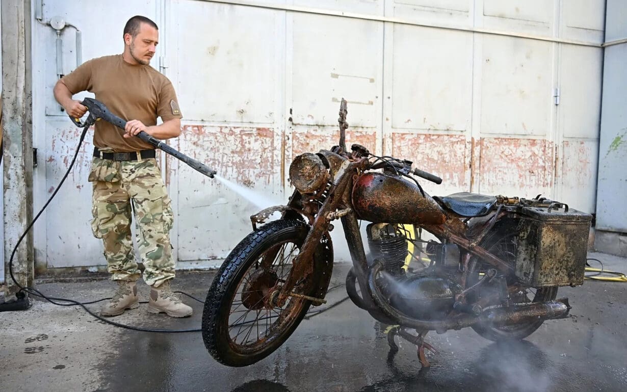 Wartime DKW emerges from the River Danube